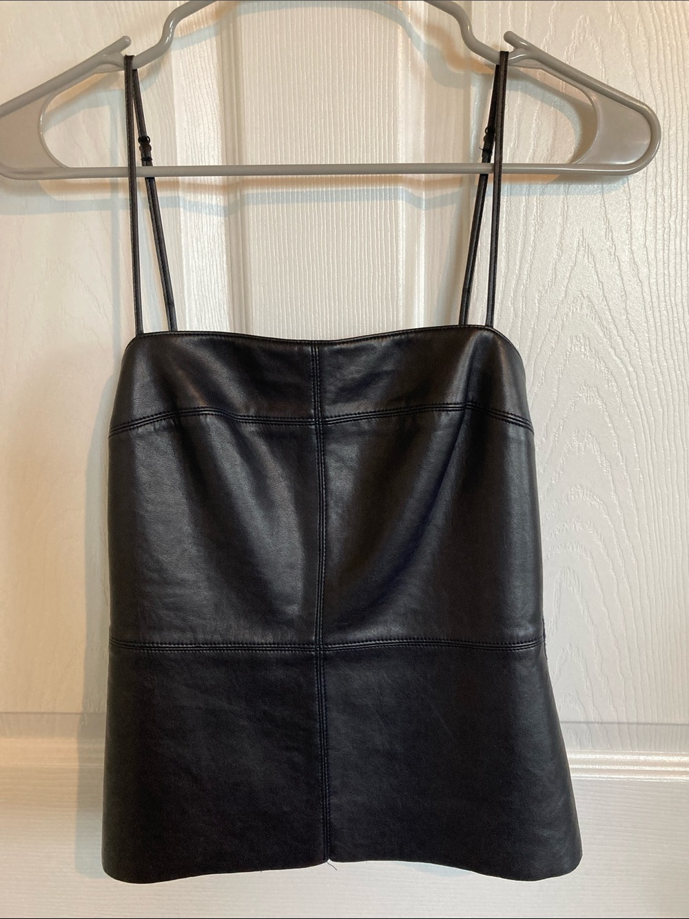 Bailey 44 Black Faux Leather Cami Tank Top Small S